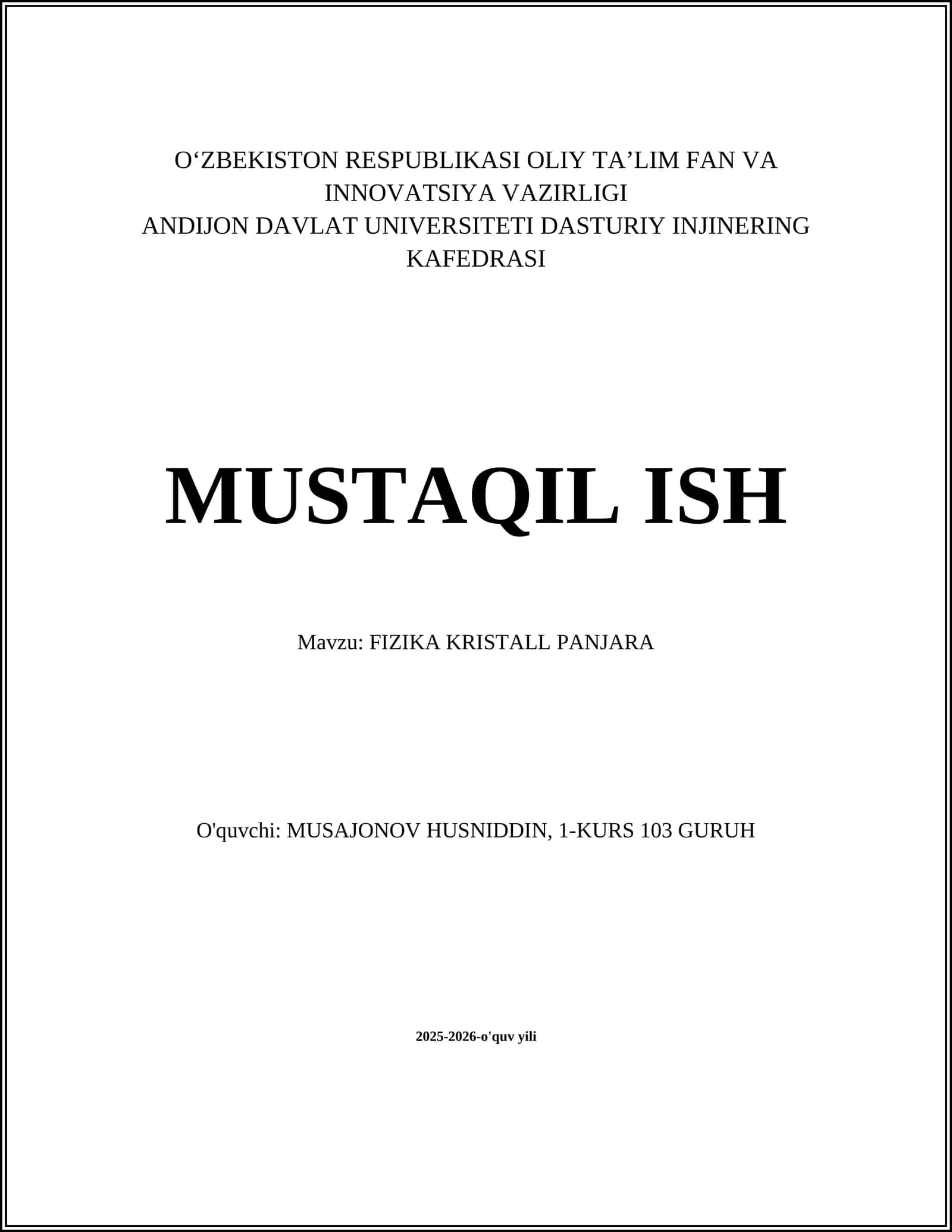 FIZIKA KRISTALL PANJARA