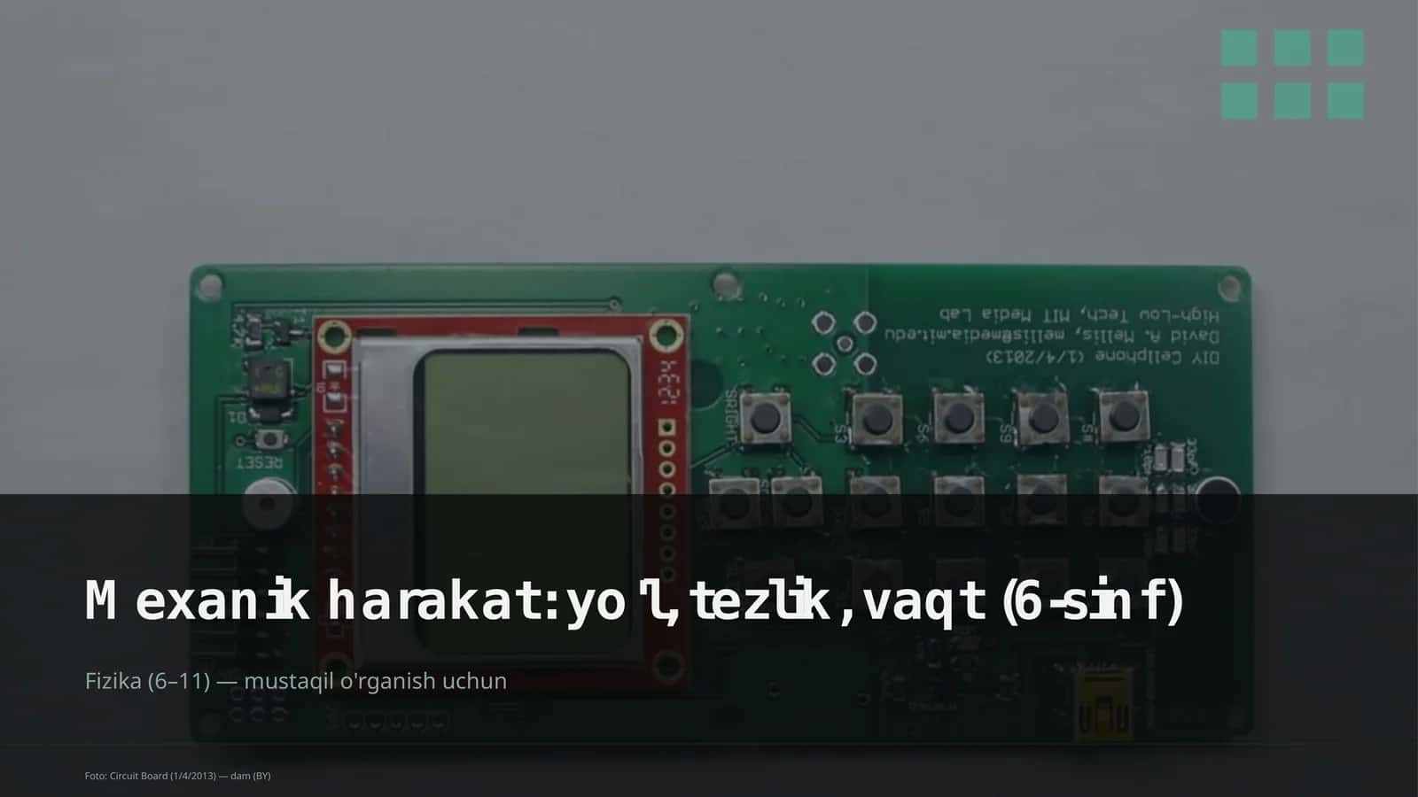 Mexanik harakat: yo'l, tezlik, vaqt (6-sinf)