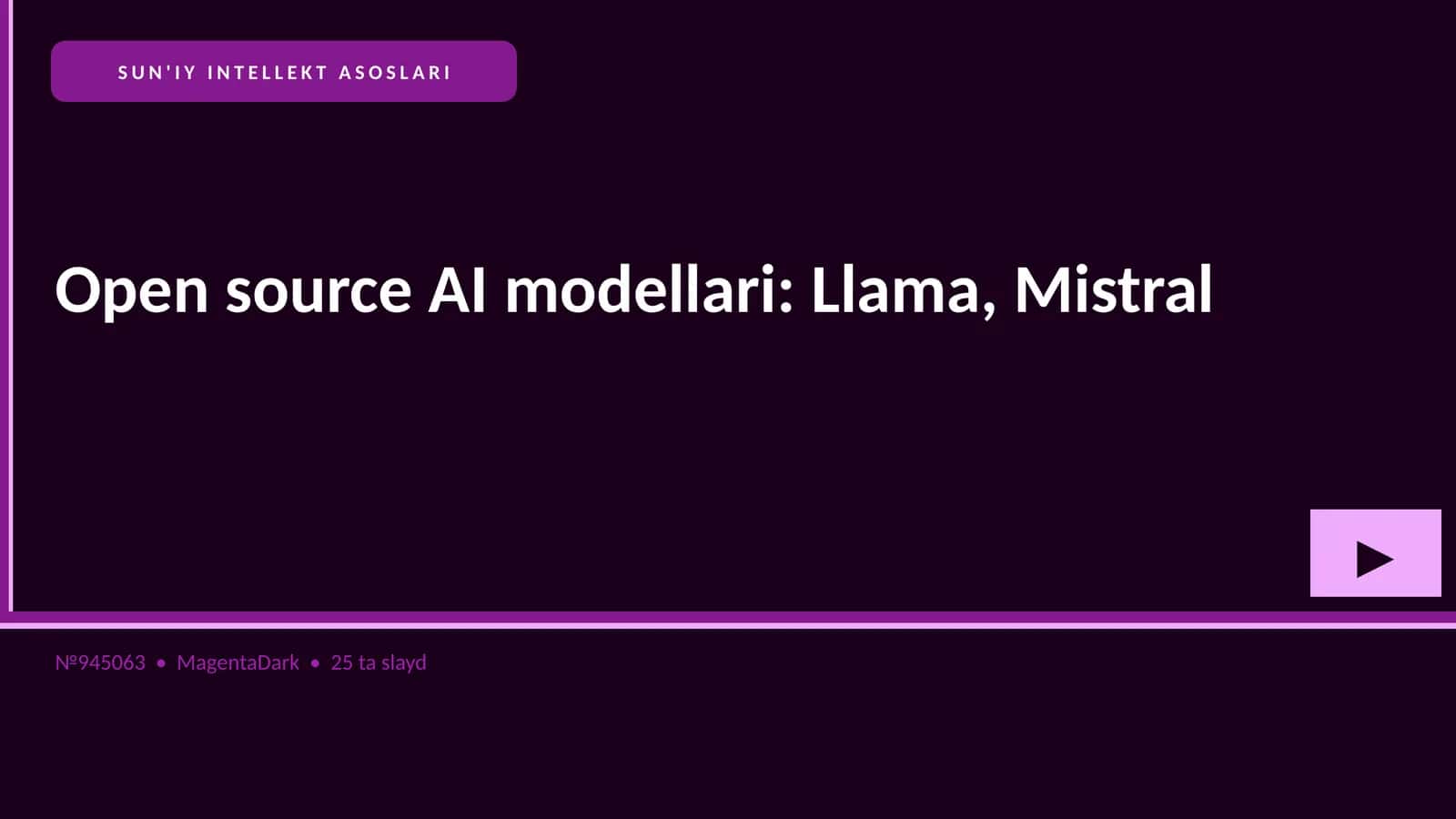 SUN'IY INTELLEKT ASOSLARI