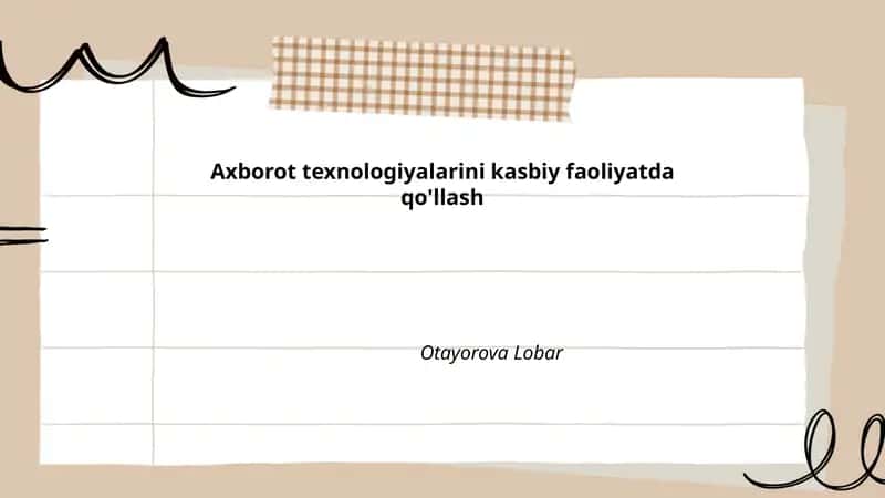 Ofis dasturlari (Word, Excel, PowerPoint) va ularning kasbiy faoliyatda qo'llanilishi