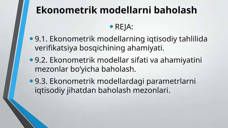 Ekonometrik modellarni baholash