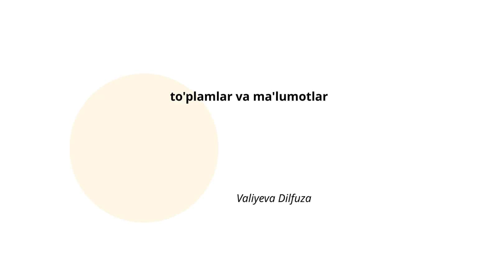 To'plamlarning ta'rifi