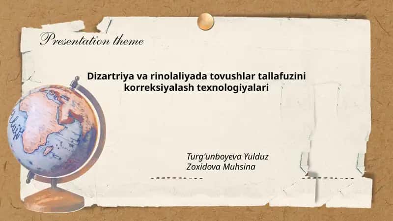 Dizartriya va rinolaliyada tovushlar tallafuzini korreksiyalash texnologiyalari