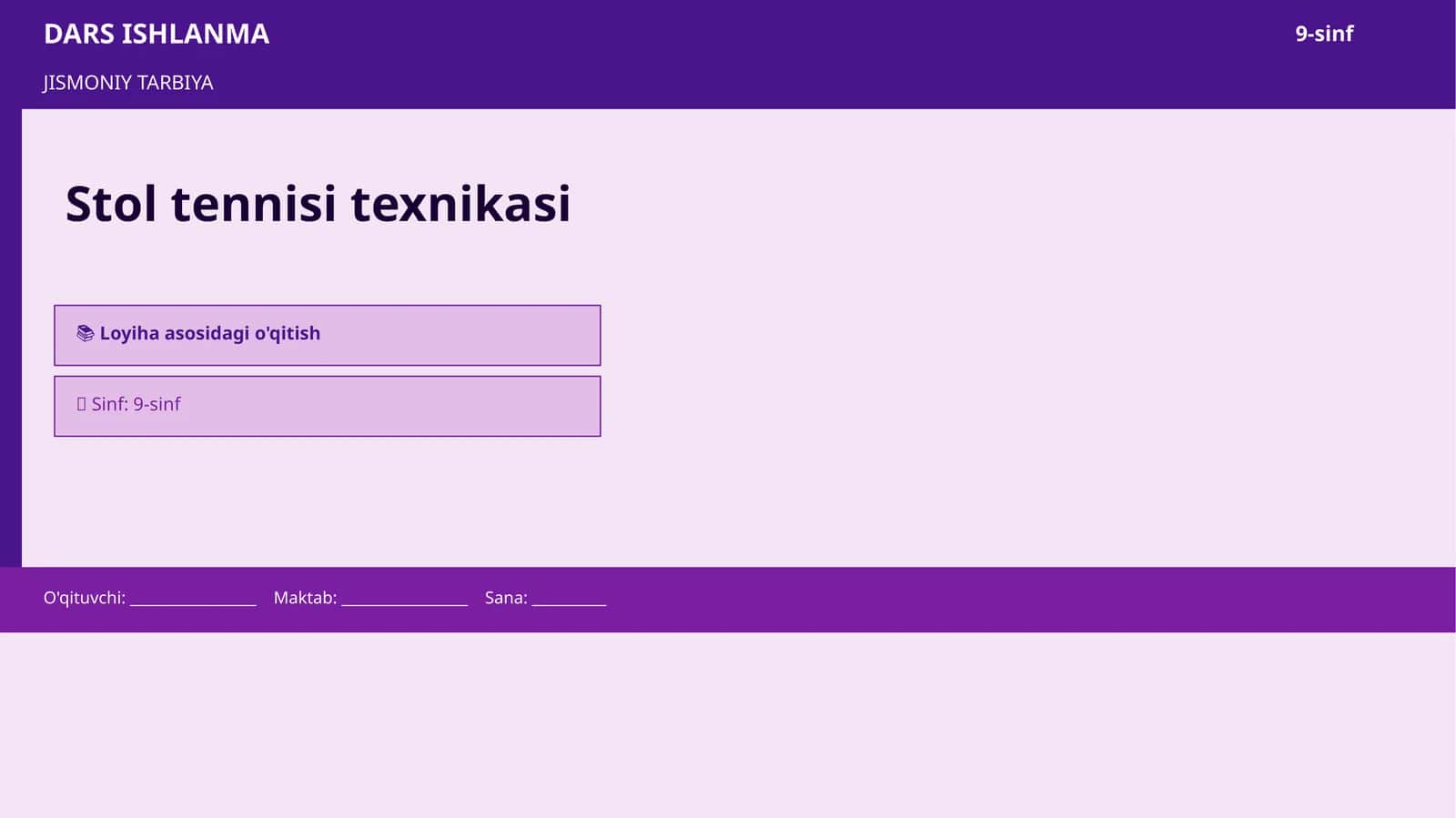 Stol tennisi texnikasi