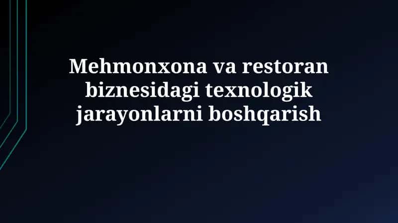 Texnologik jarayonlarni boshqarish