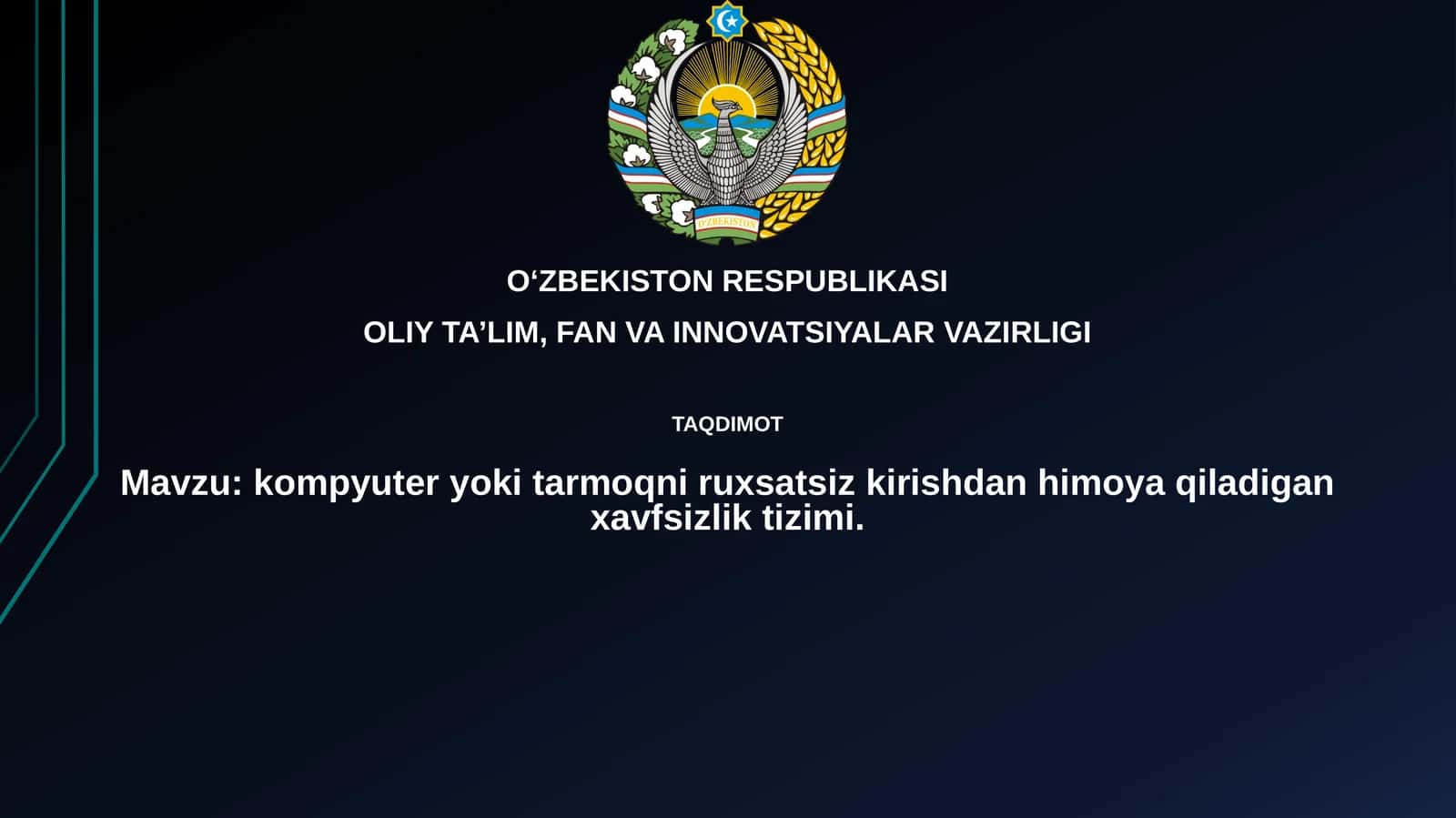 Kompyuter yoki tarmoqni ruxsatsiz kirishdan himoya qiluvchi xavfsizlik tizimi