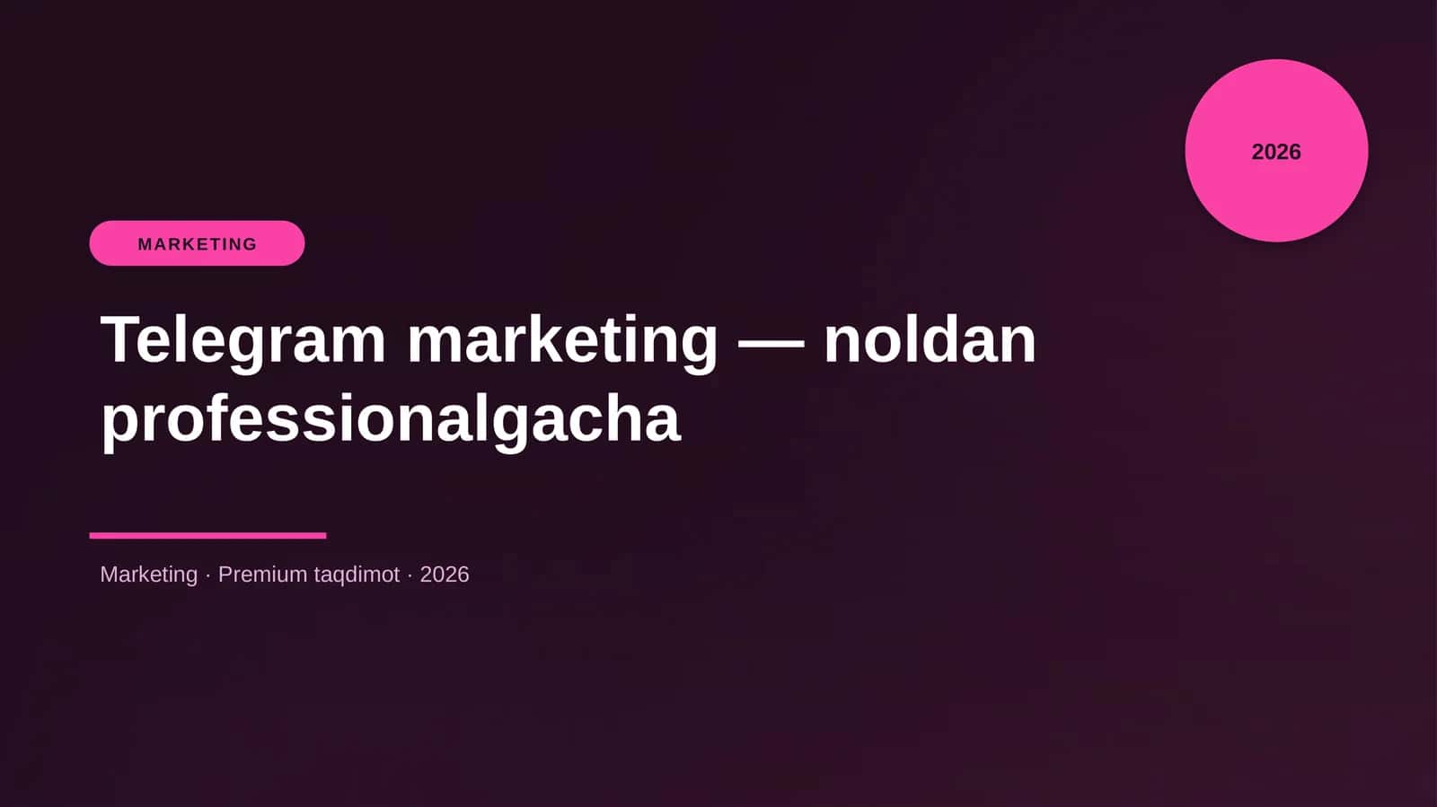 Telegram marketing — noldan professionalgacha