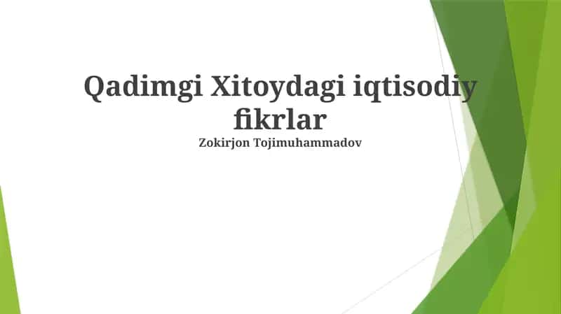 Qadimgi Xitoydagi iqtisodiy fikrlar