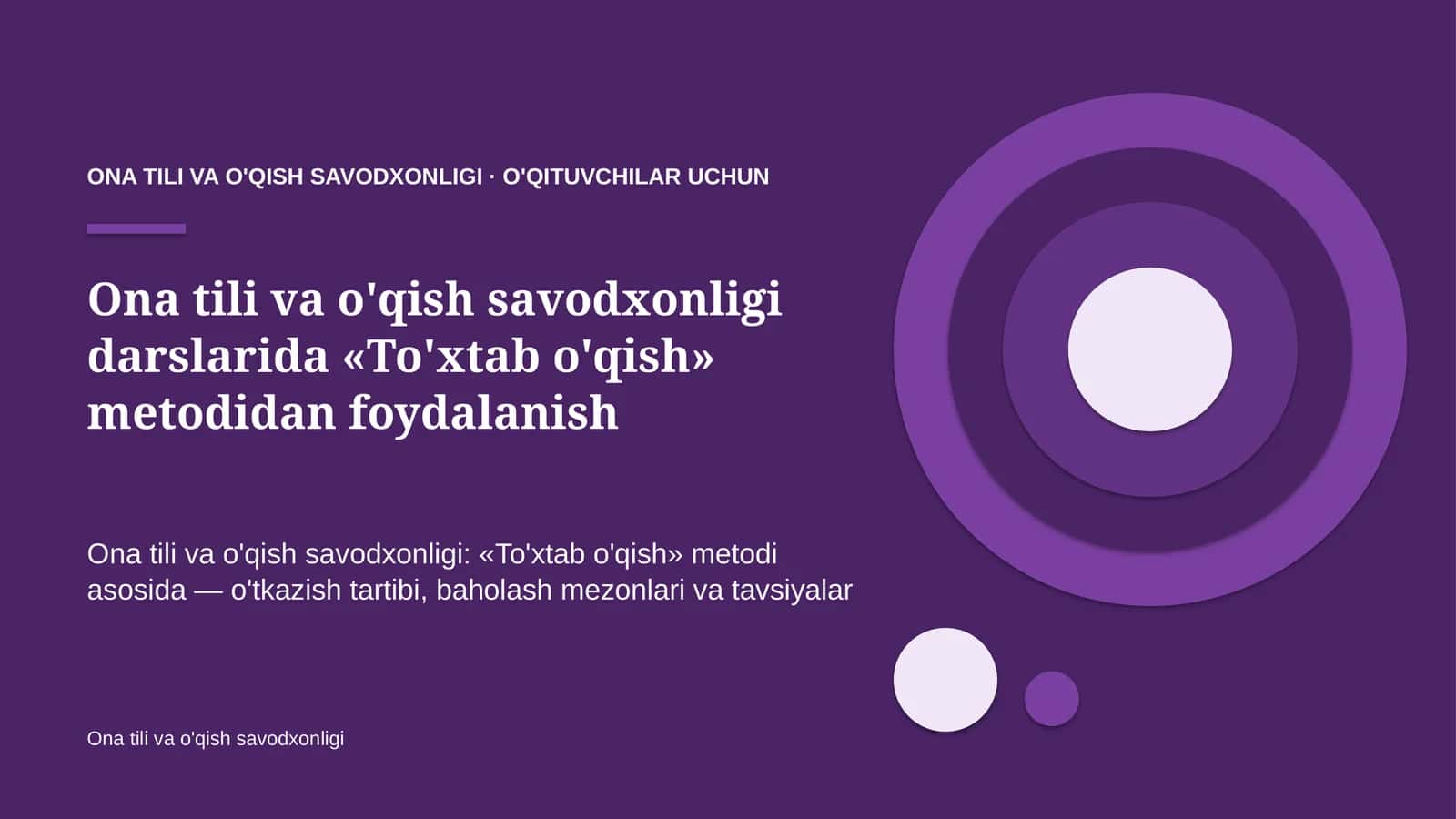 ona tili va o'qish savodxonligi darslarida to'xtab o'qish metodidan foydalanish 2818