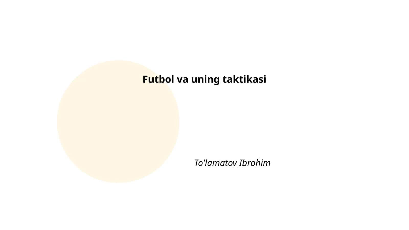 Futbol va uning taktikasi