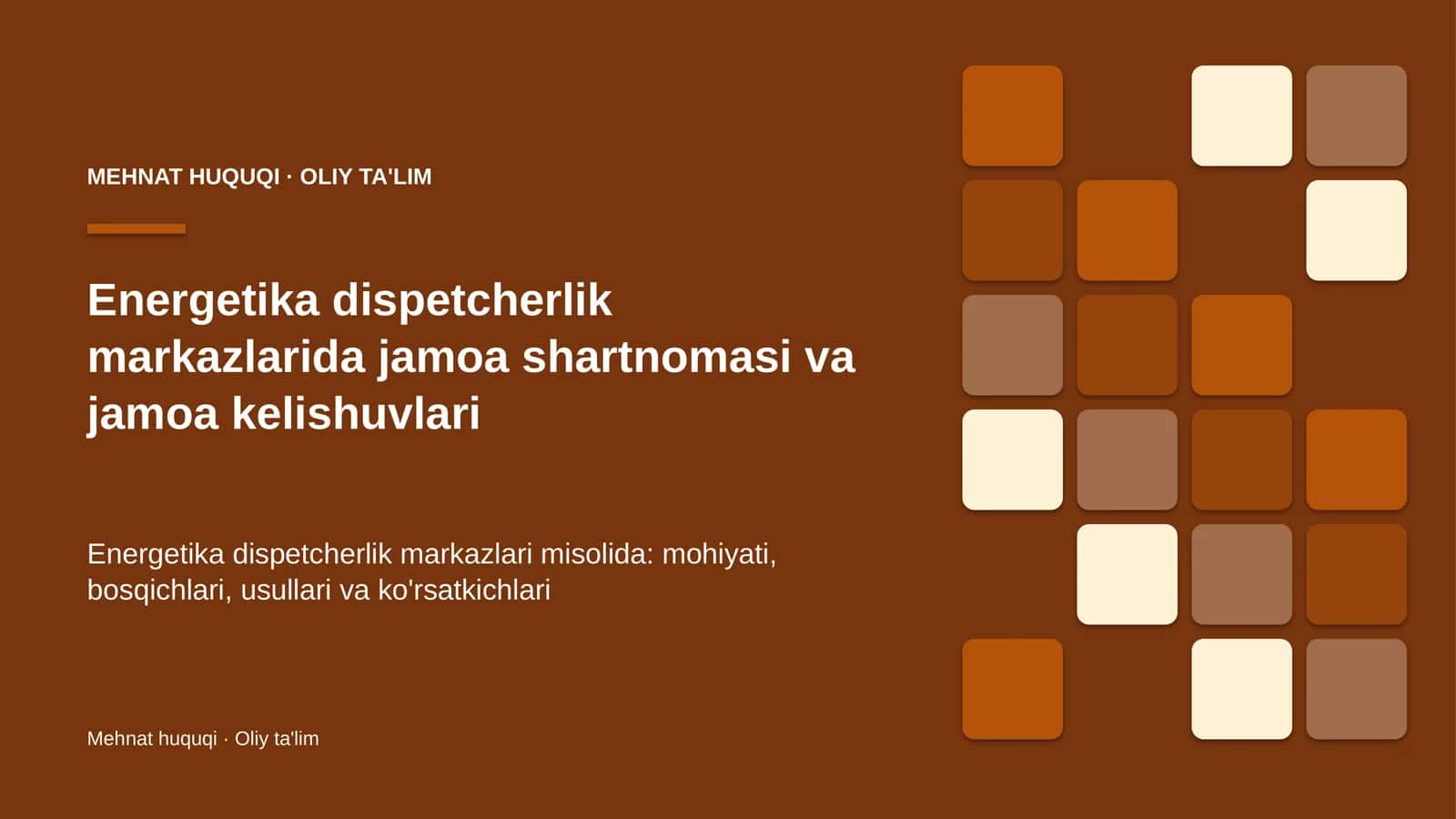energetika dispetcherlik markazlarida jamoa shartnomasi va jamoa kelishuvlari 1622
