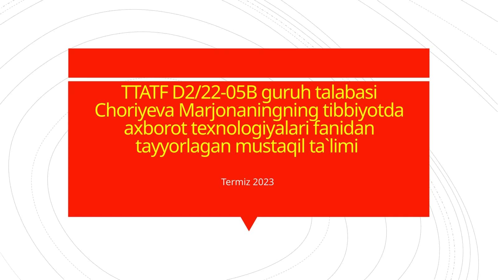 Tibbiy-biologik jarayonlarni rasmiylashtirish va MS Office dasturlari