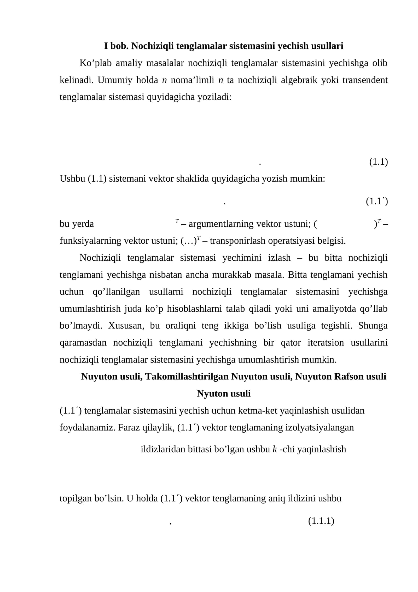 Nochiziqli tenglamalar sistemasi yechimi