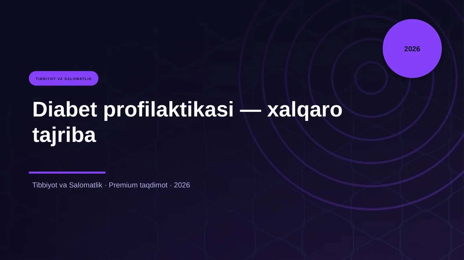 Diabet profilaktikasi — xalqaro tajriba