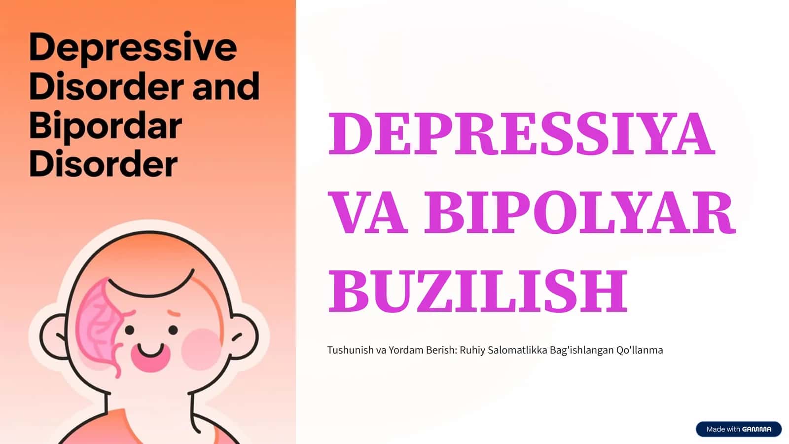 DEPRESSIYA VA BIPOLYAR BUZILISH