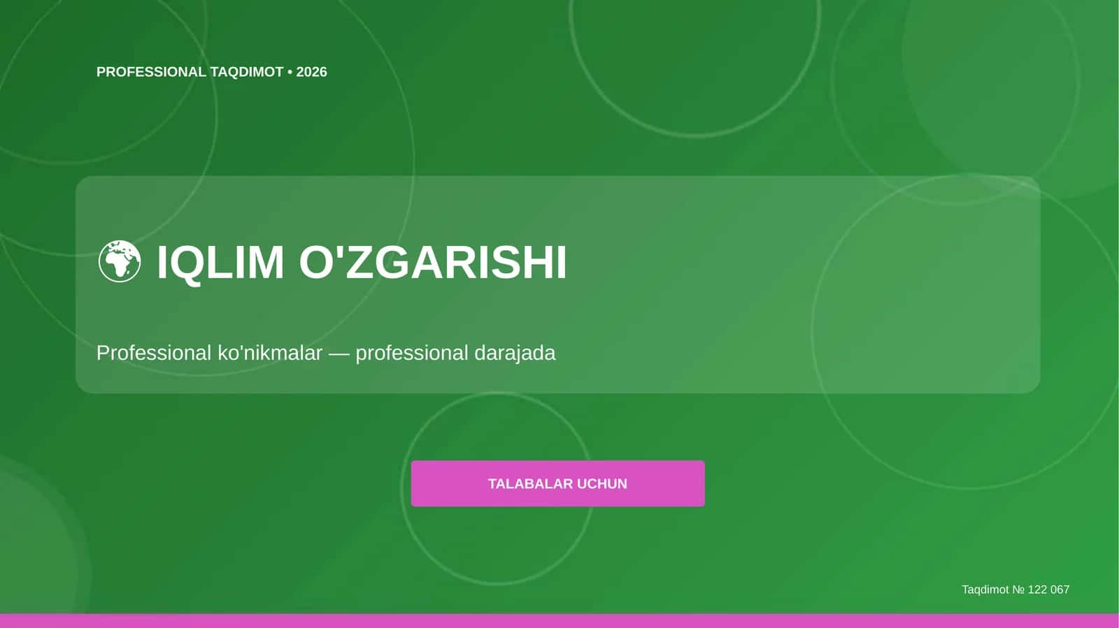 IQLIM O'ZGARISHI Professional Taqdimot 2026