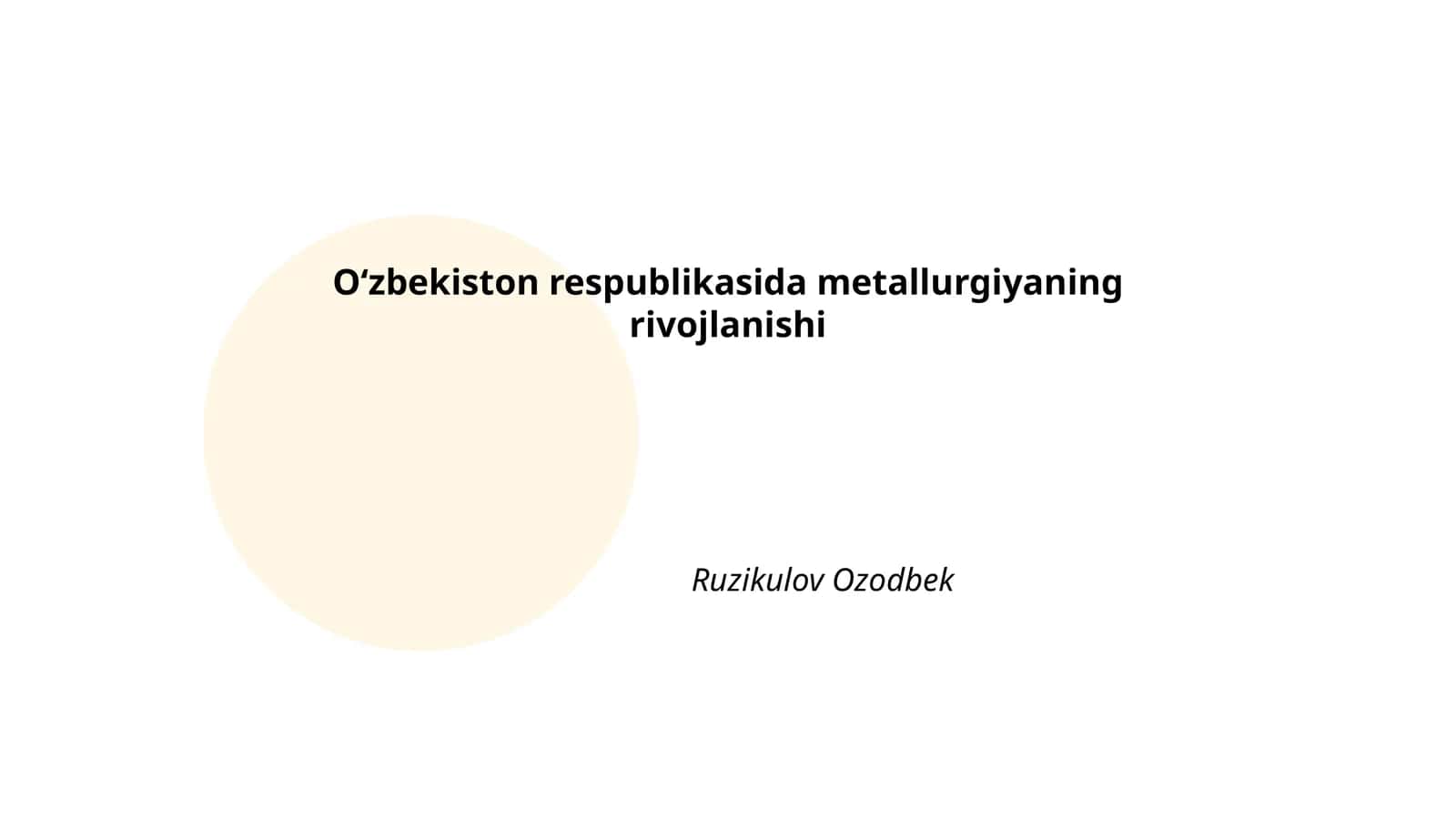 Oʻzbekistonda metallurgiya sanoati