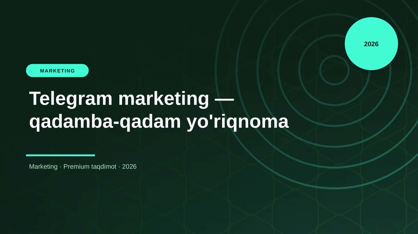 Telegram marketing — qadamba-qadam yo'riqnoma