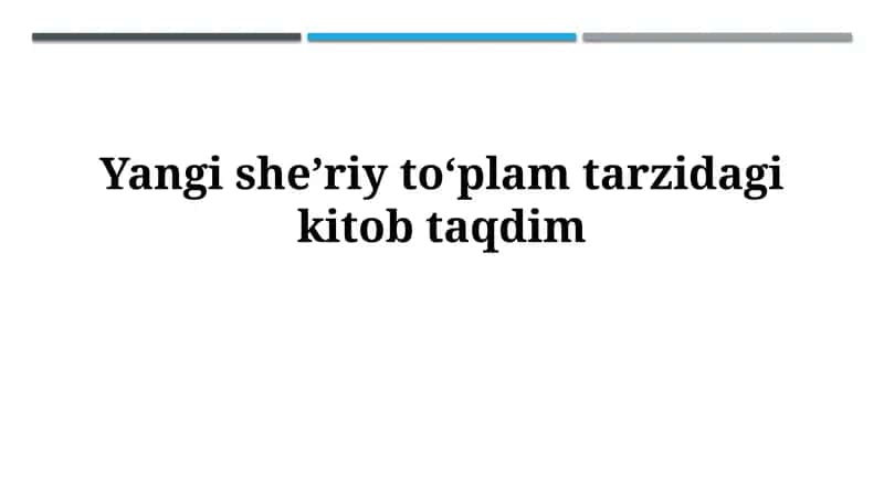 Yangi sheʼriy toʻplam