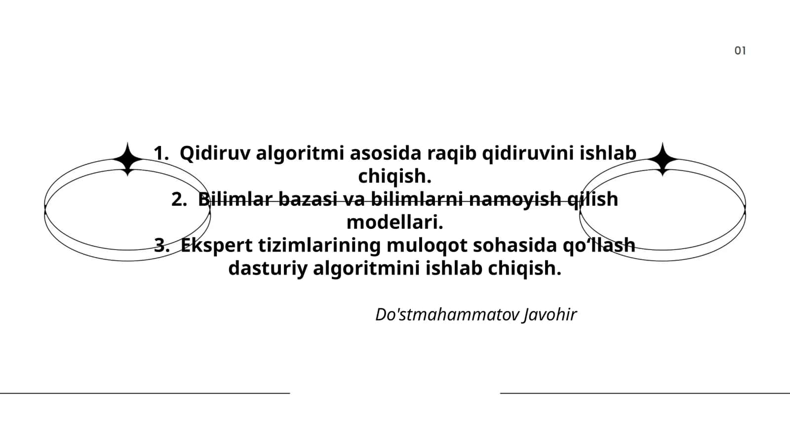 Qidiruv algoritmi asosida raqib qidiruvini ishlab chiqish