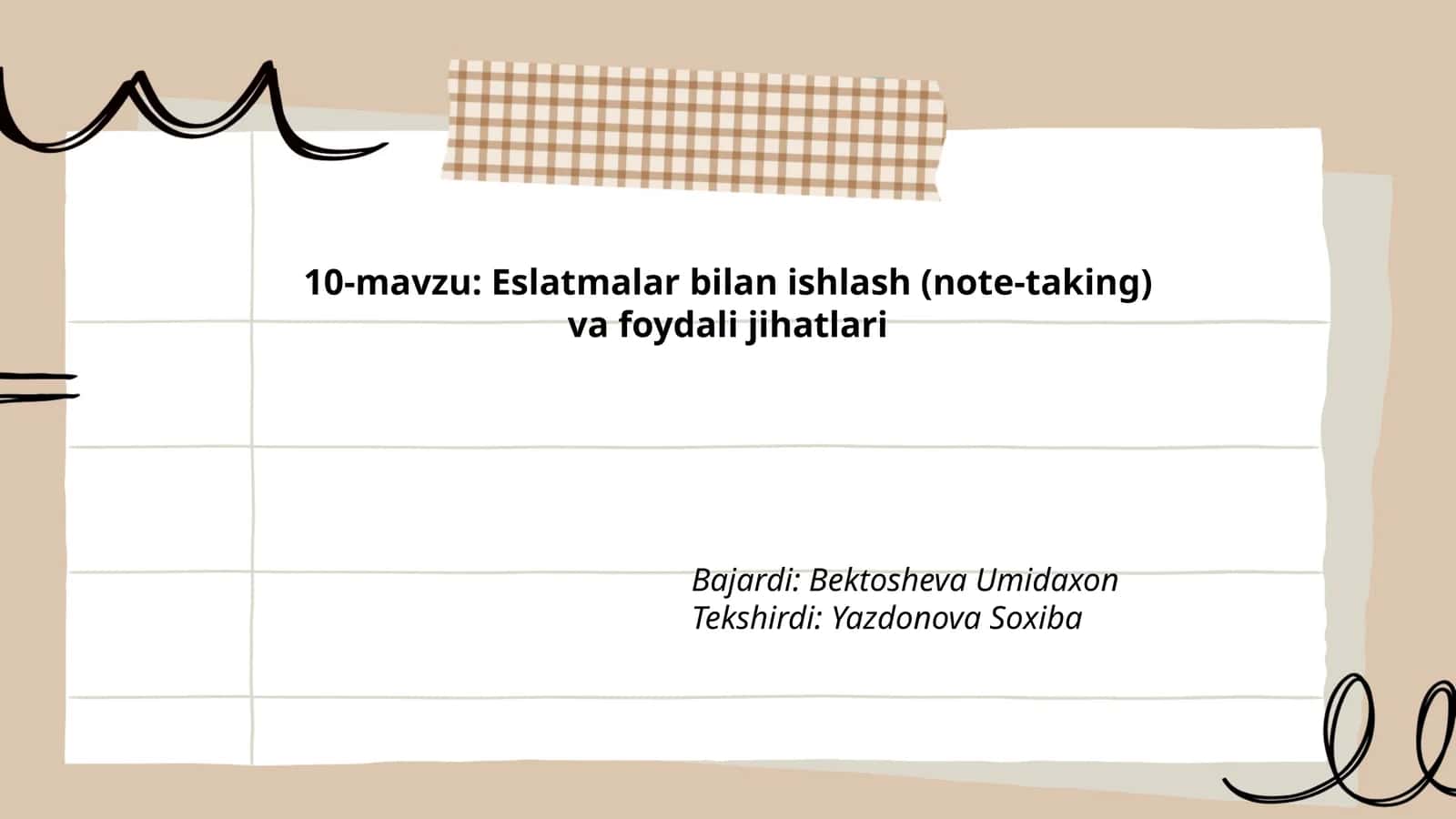 Eslatmalar bilan ishlash (note-taking) va foydali jihatlari