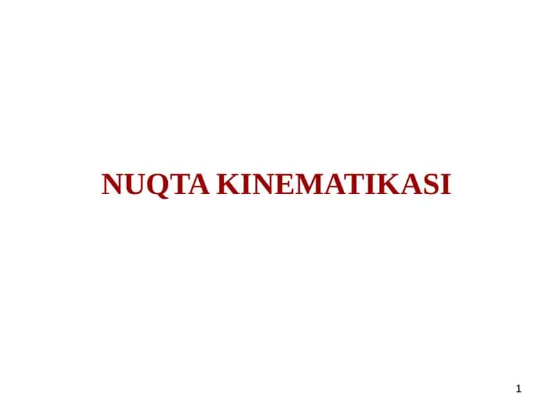 NUQTA KINEMATIKASI