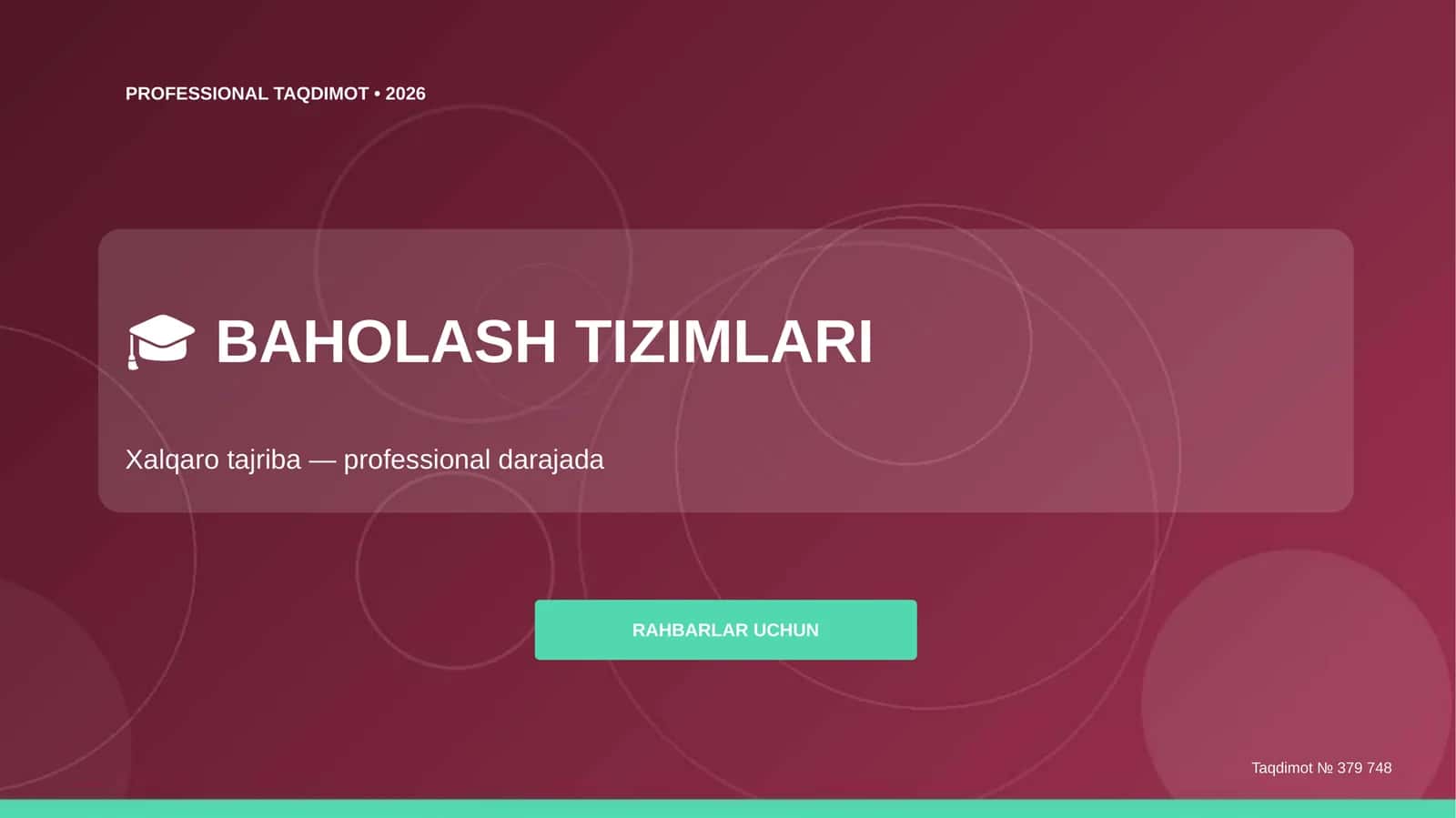 BAHOLASH TIZIMLARI