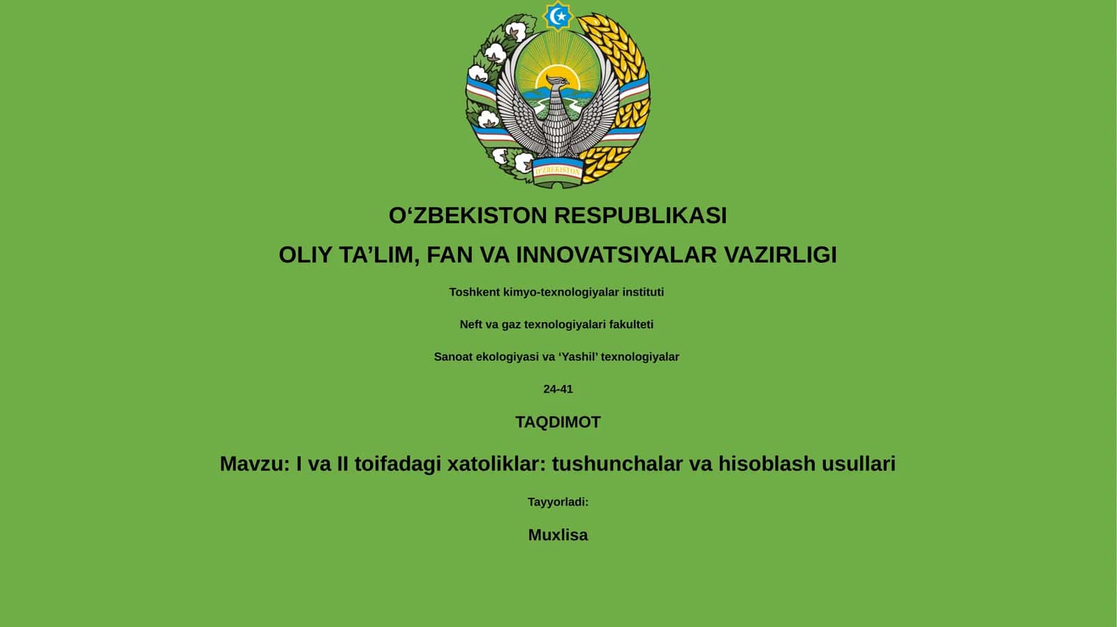 I va II toifadagi xatoliklar: tushunchalar va hisoblash usullari