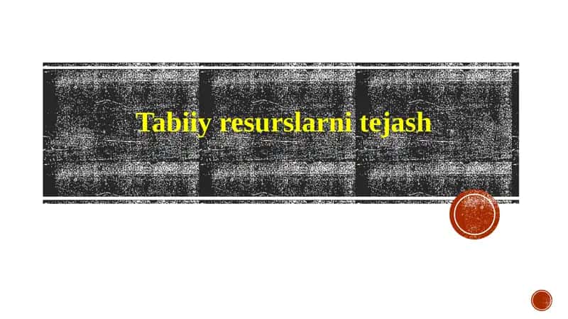 Tabiiy resurslarni saqlash
