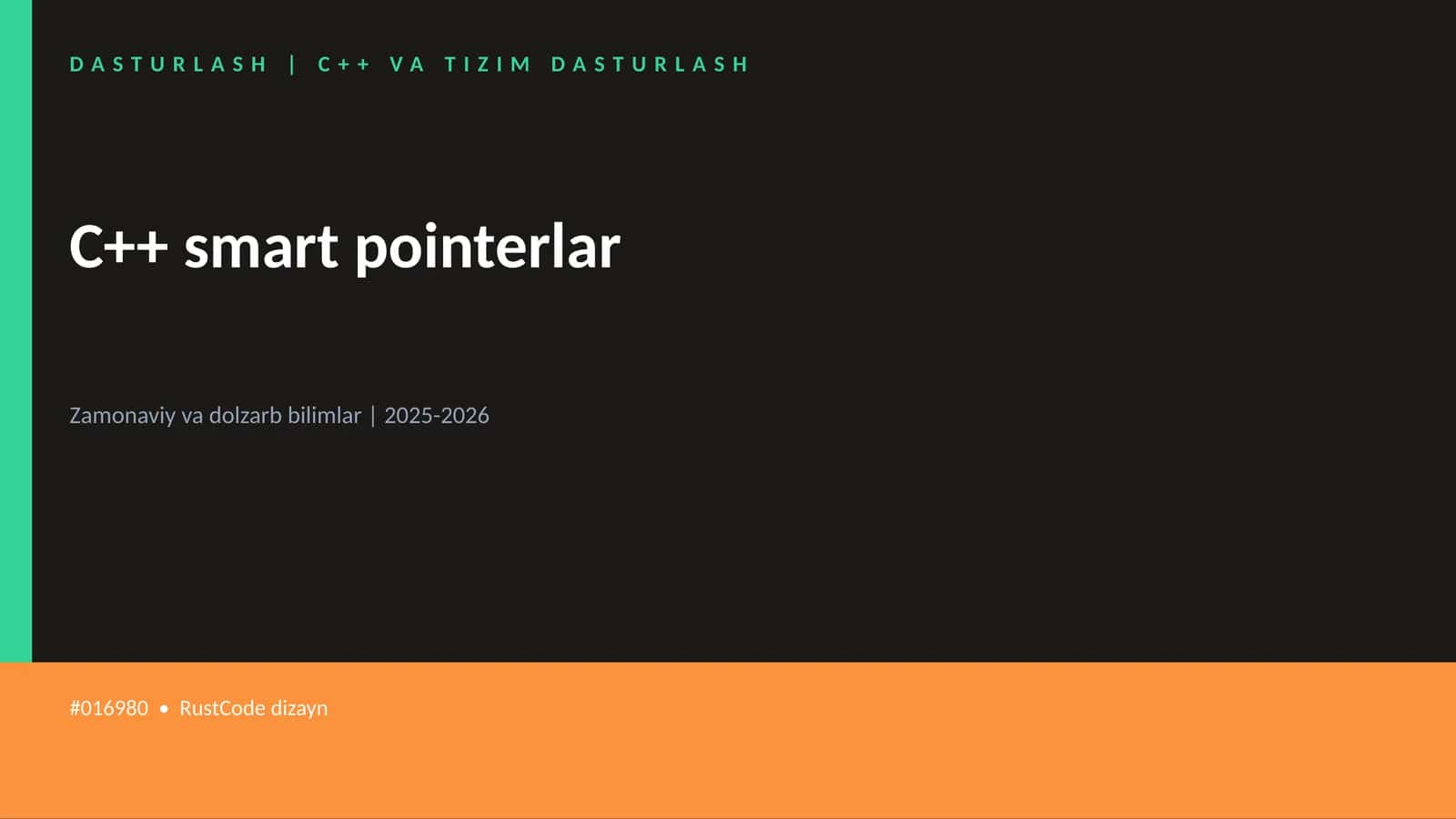 C++ VA TIZIM DASTURLASH