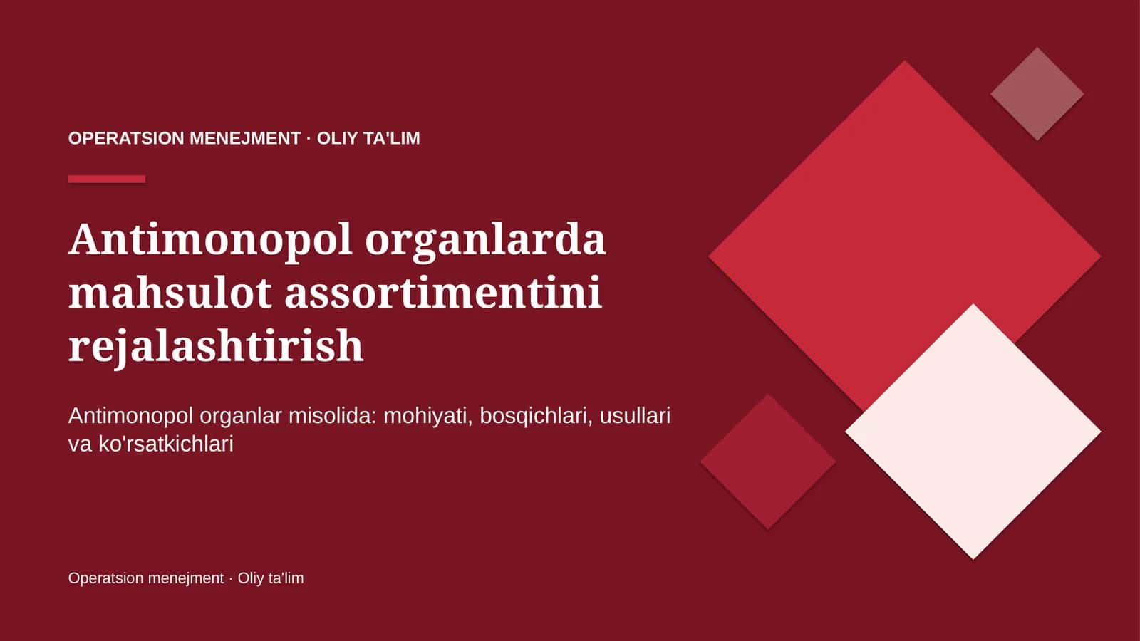 antimonopol organlarda mahsulot assortimentini rejalashtirish 4882