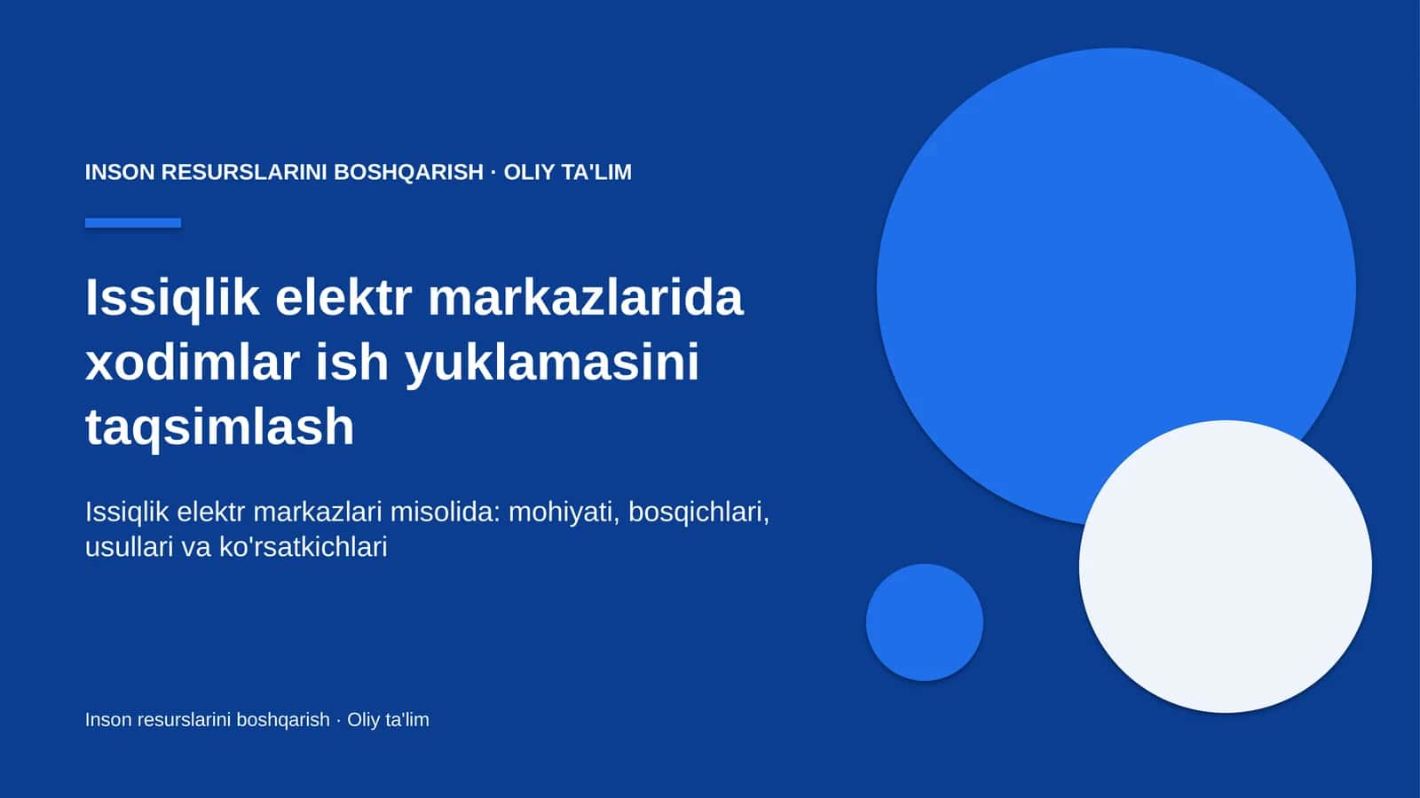 Issiqlik elektr markazlarida xodimlar ish yuklamasini taqsimlash
