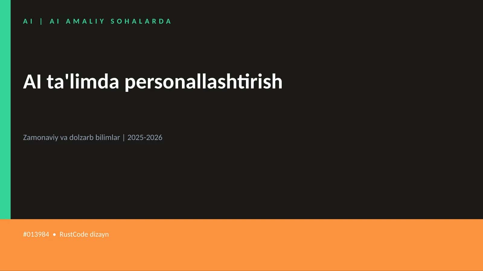 AI ta'limda personallashtirish