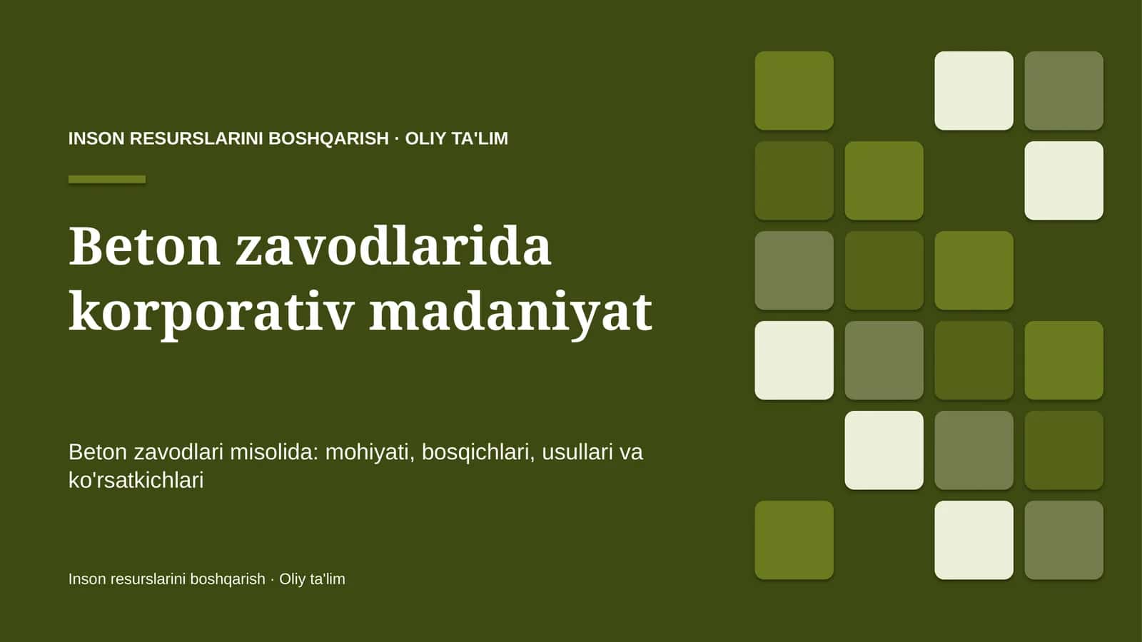 Beton zavodlarida korporativ madaniyat