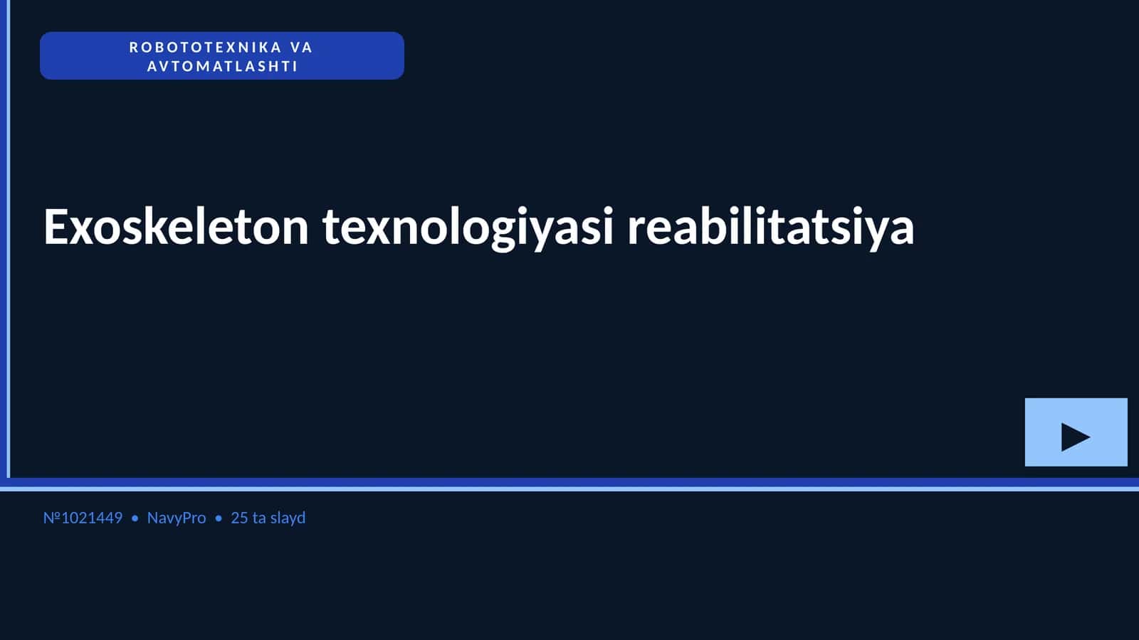 Exoskeleton texnologiyasi reabilitatsiya
