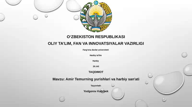 Amir Temurning yurishlari va harbiy san'ati