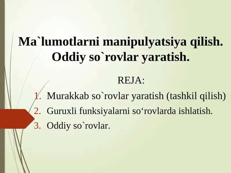 SQL So'rovlari