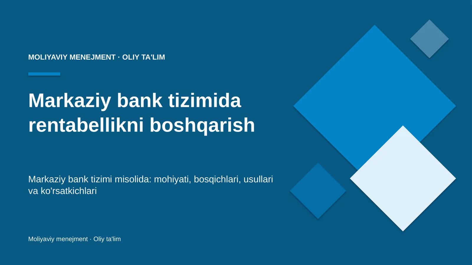 markaziy bank tizimida rentabellikni boshqarish 6135