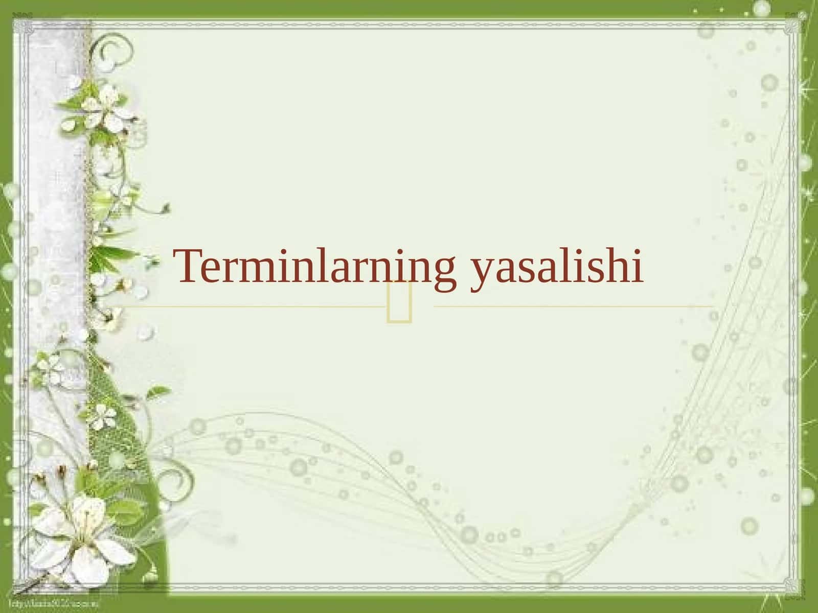 Terminlarning yasalishi