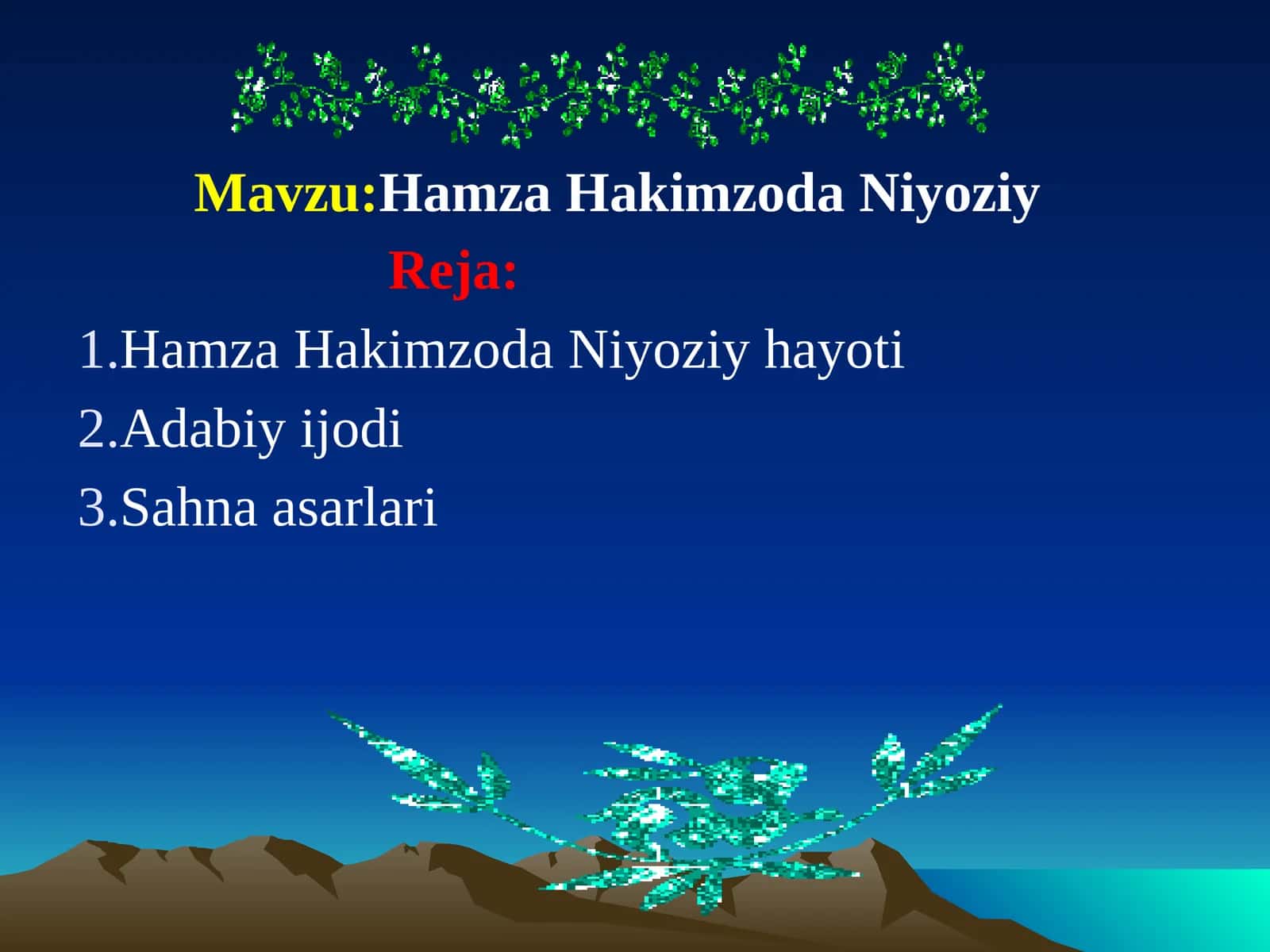 Hamza Hakimzoda Niyoziy hayoti