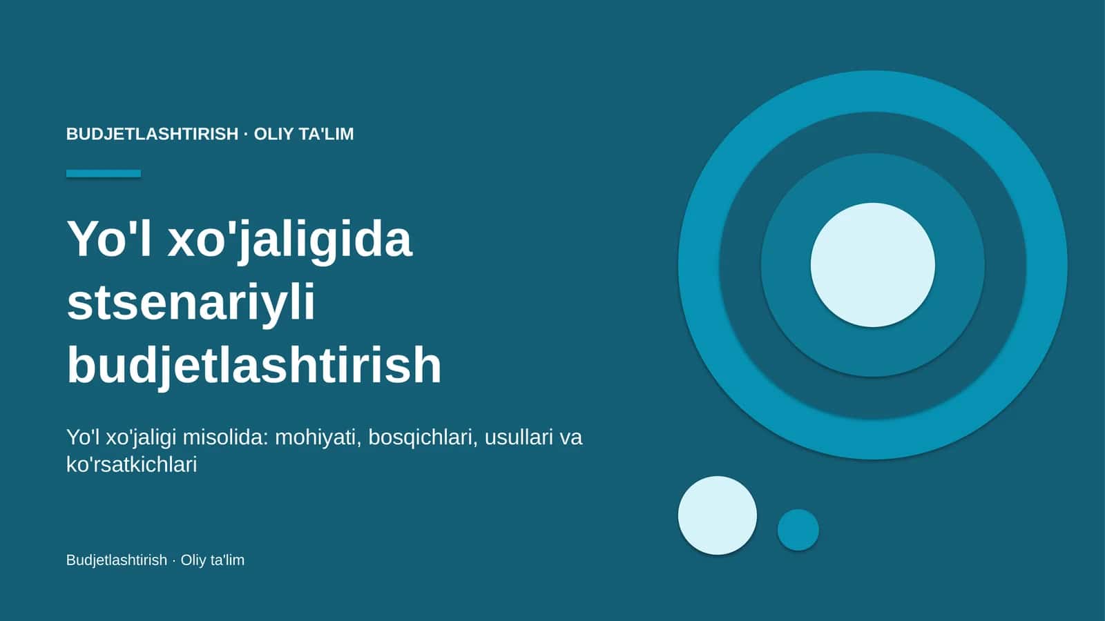 yo'l xo'jaligida stsenariyli budjetlashtirish 2858