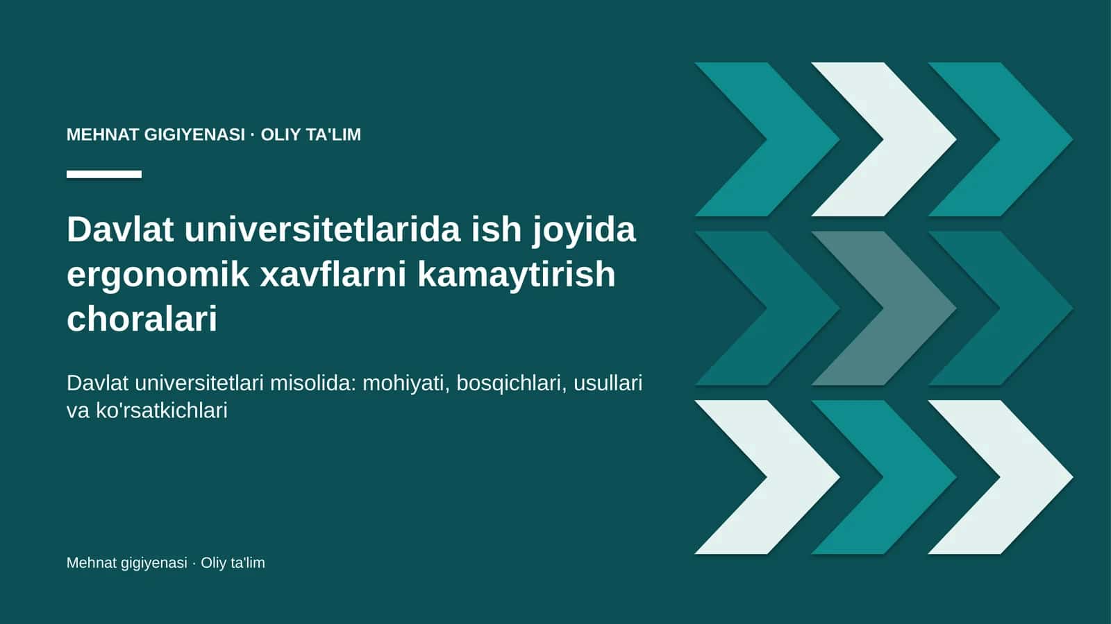 Mehnat gigiyenasi · Oliy ta'lim