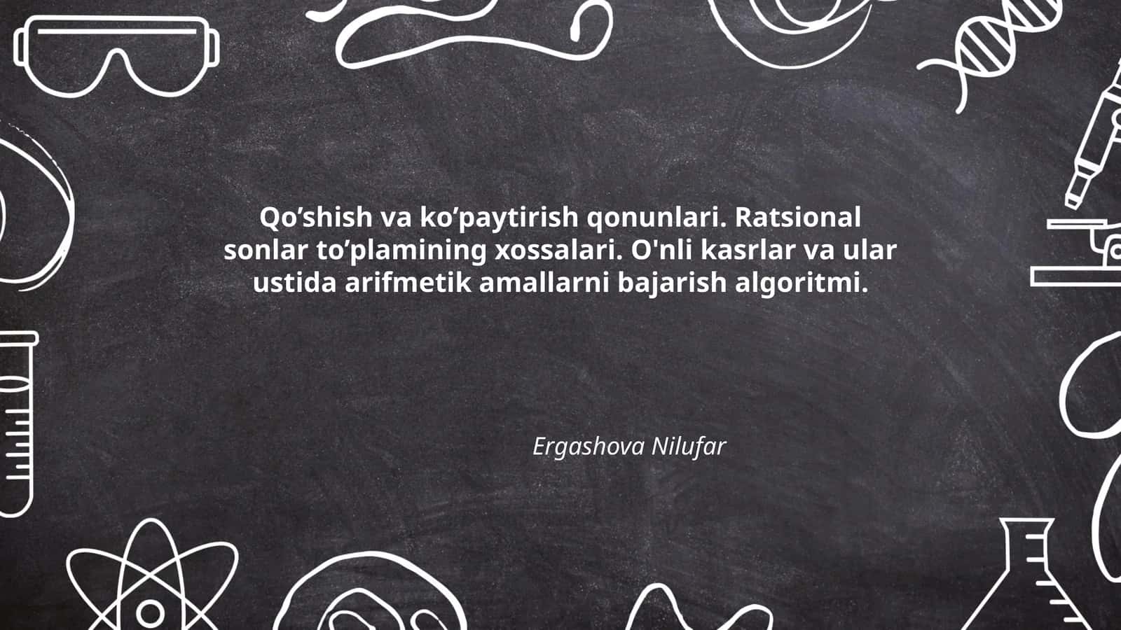 Qo'shish va ko'paytirish qonunlari