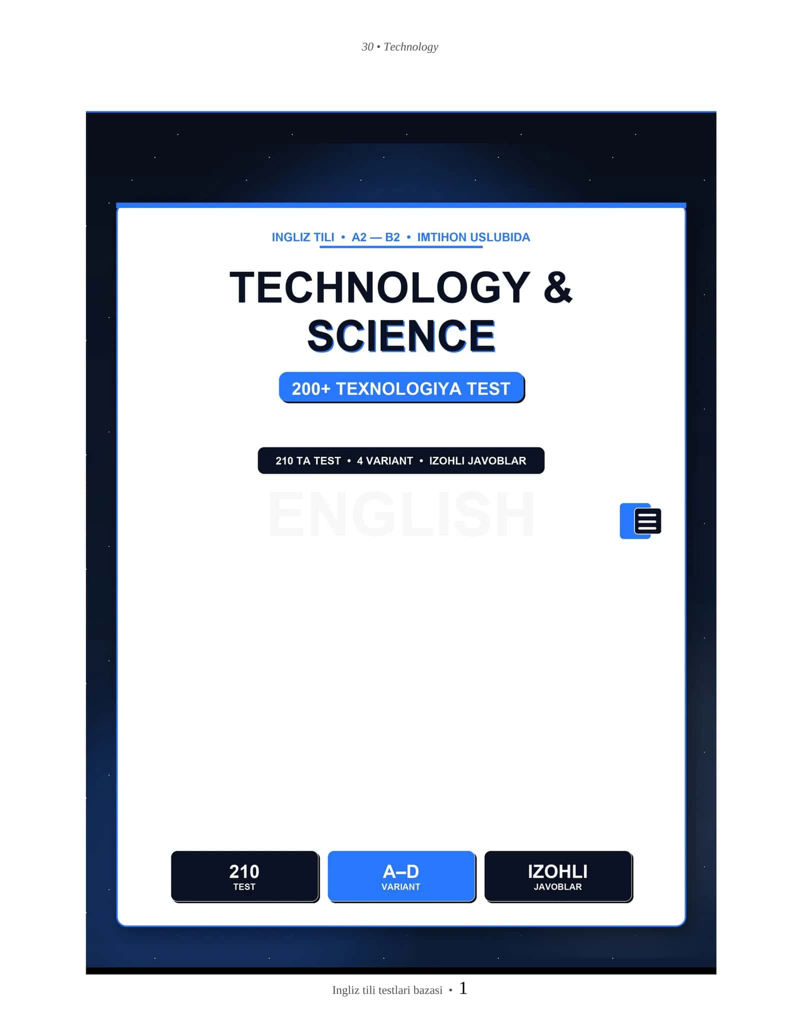 INGLIZ TILI TECHNOLOGY & SCIENCE