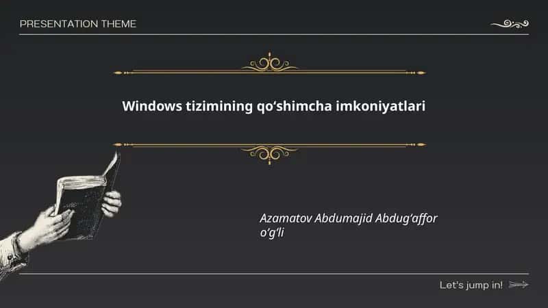 Windows tizimining qoʻshimcha imkoniyatlari