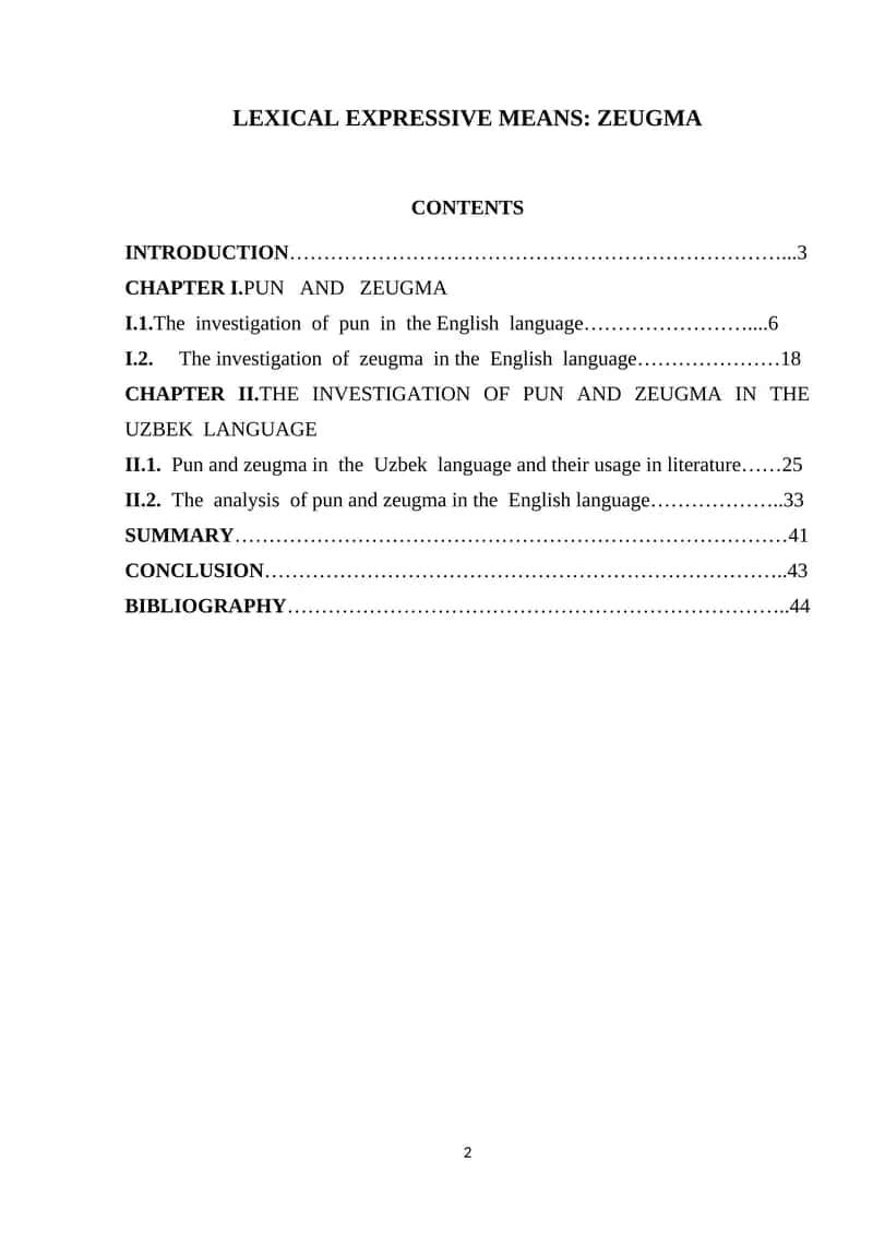 The investigation of Pun and Zeugma in the Uzbek language