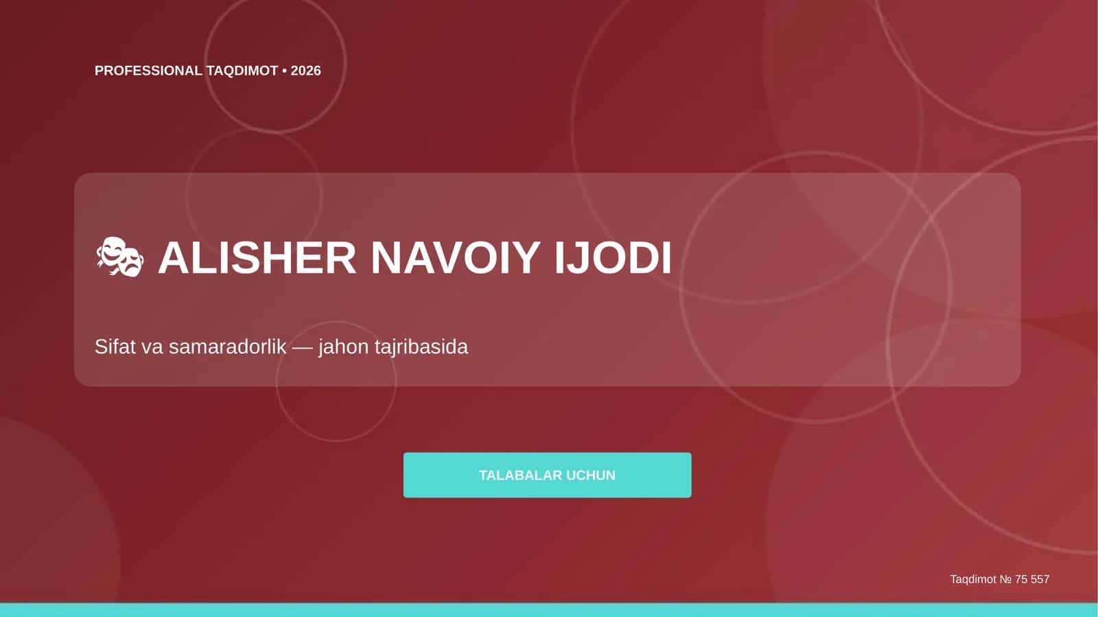 ALISHER NAVOIY IJODI