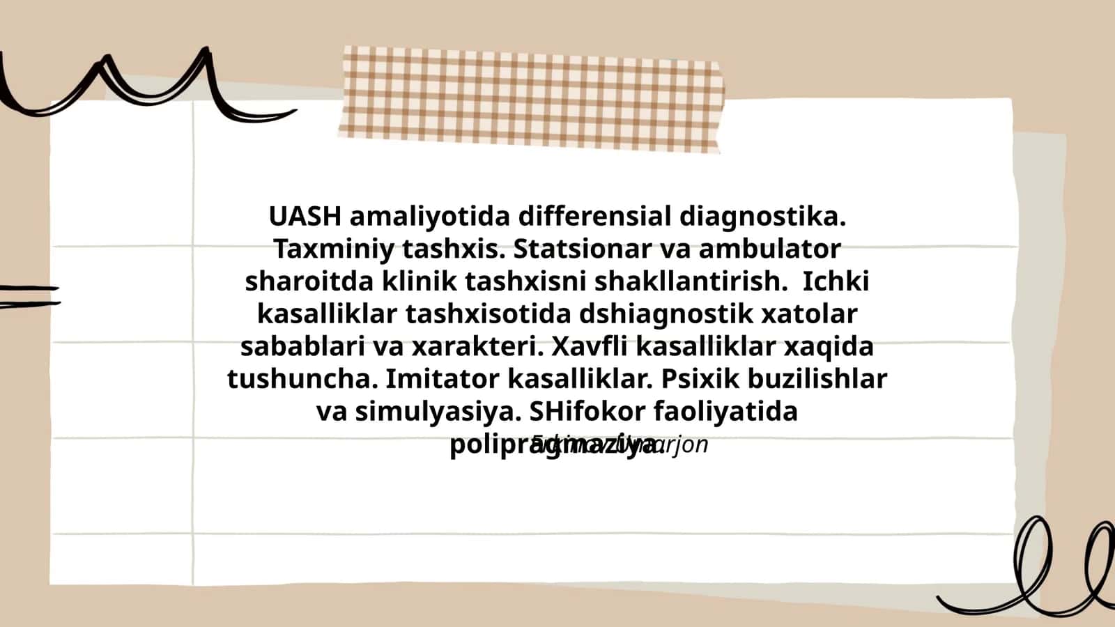UASH amaliyotida differensial diagnostika