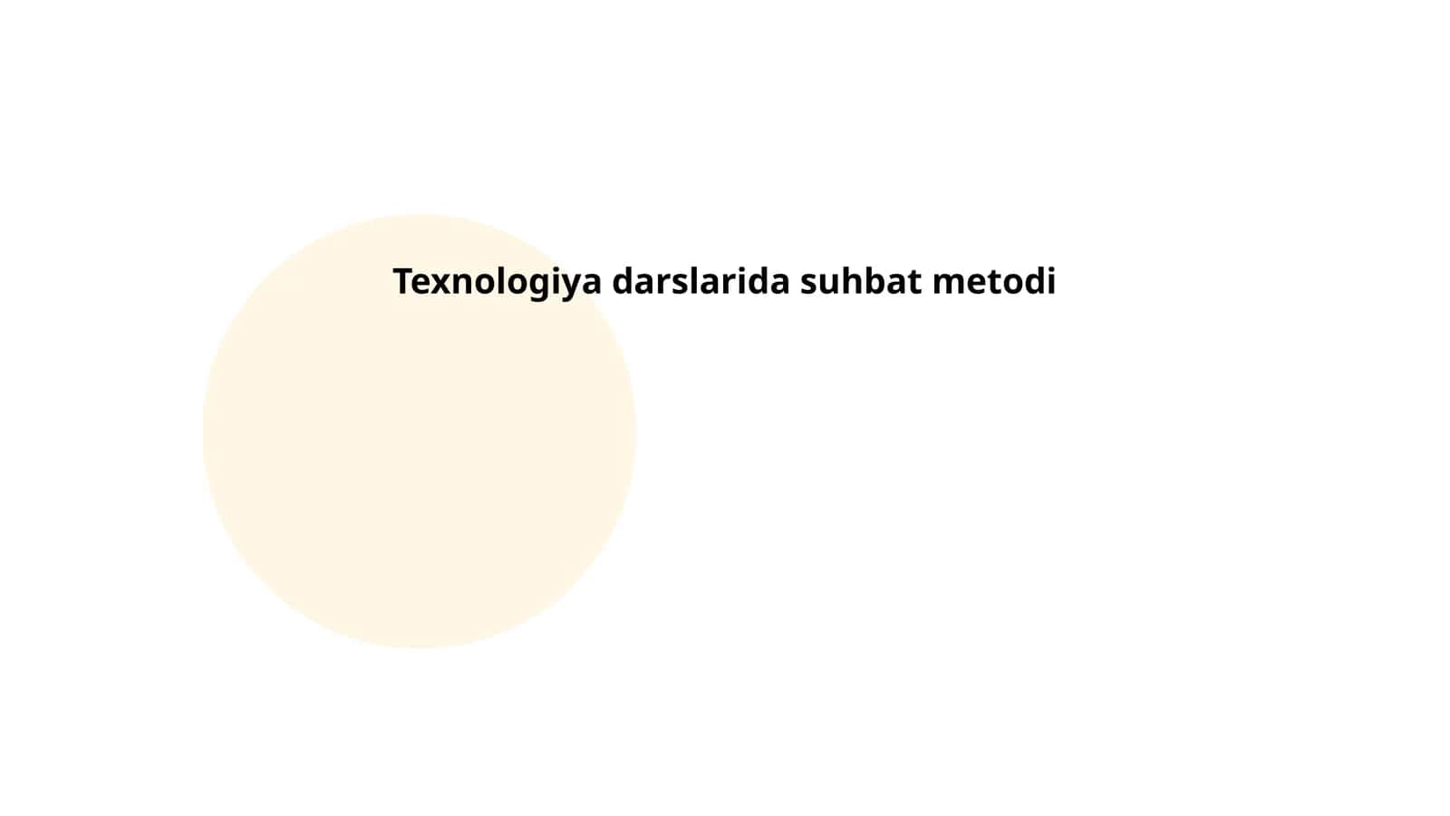 Texnologiya darslarida suhbat metodi