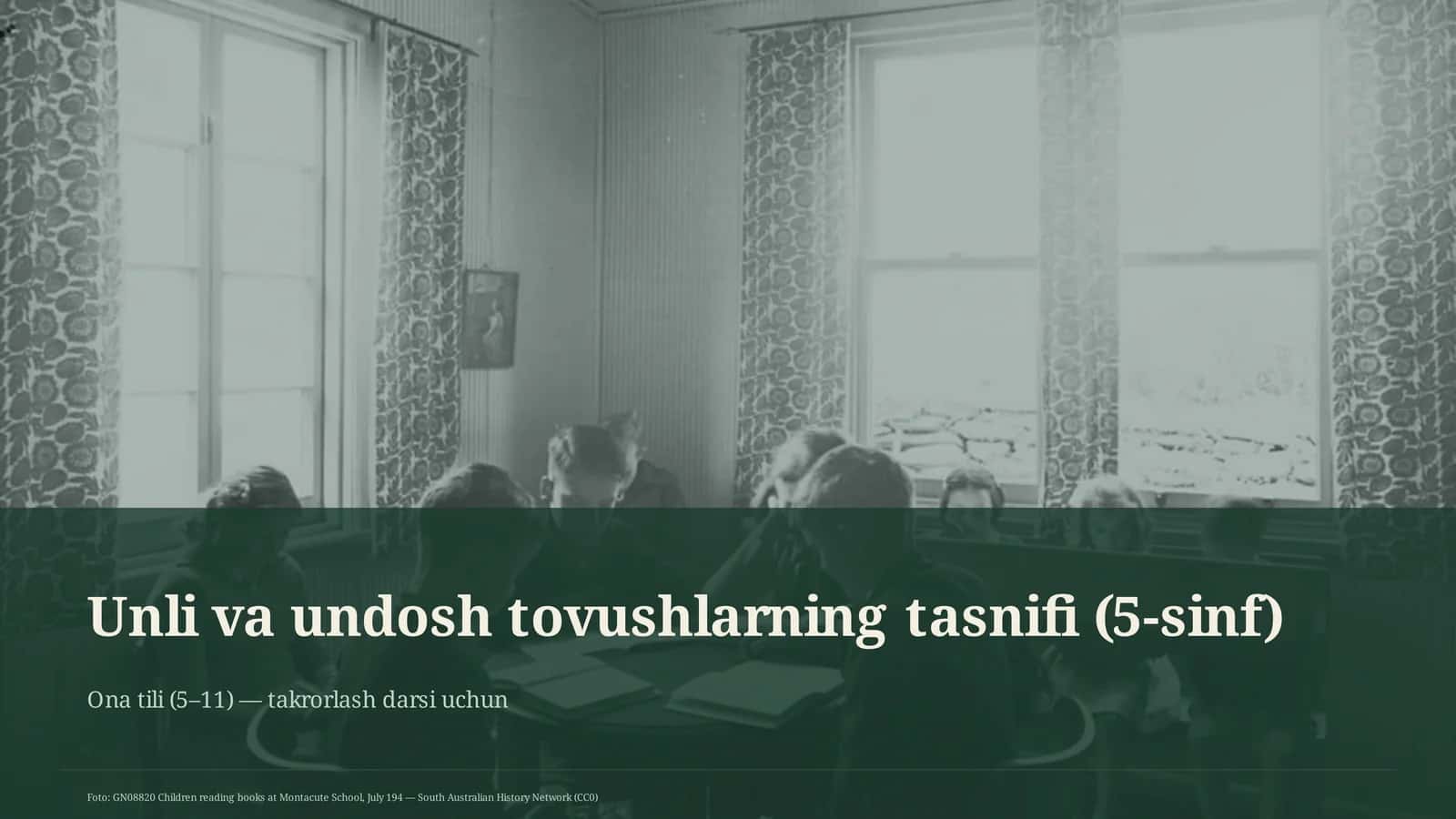 Unli va undosh tovushlarning tasnifi (5-sinf)
